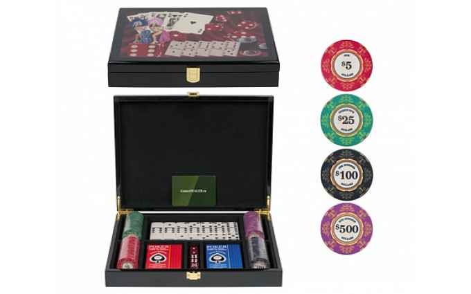Набор для игры в домино и покер Lux на 100 фишек