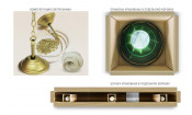 Лампа Аристократ-3 3пл. береза (№2,бархат зеленый,бахрома желтая,фурнитура золото)