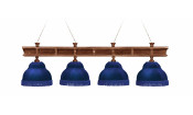 Лампа Президент 4пл. ясень (№2,бархат синий,бахрома синяя,фурнитура золото)