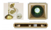 Лампа Аристократ-Люкс 3 3пл. береза (№3,бархат зеленый,бахрома желтая,фурнитура золото)
