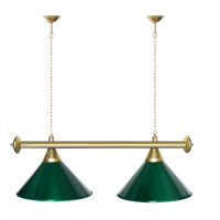 Лампа STARTBILLIARDS 2 пл. (плафоны зеленые,штанга хром,фурнитура золото,2)