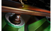 Лампа Классика 2 4пл. ясень (№4 ,бархат зеленый,бахрома желтая,фурнитура золото)