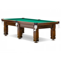Бильярдный стол для русского бильярда "Hardy" (10 футов, 6 ног, 25мм камень) коричневый, борта ясень
