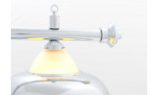 Лампа на четыре плафона "Crown" (серебристая штанга, серебристый плафон D38см)